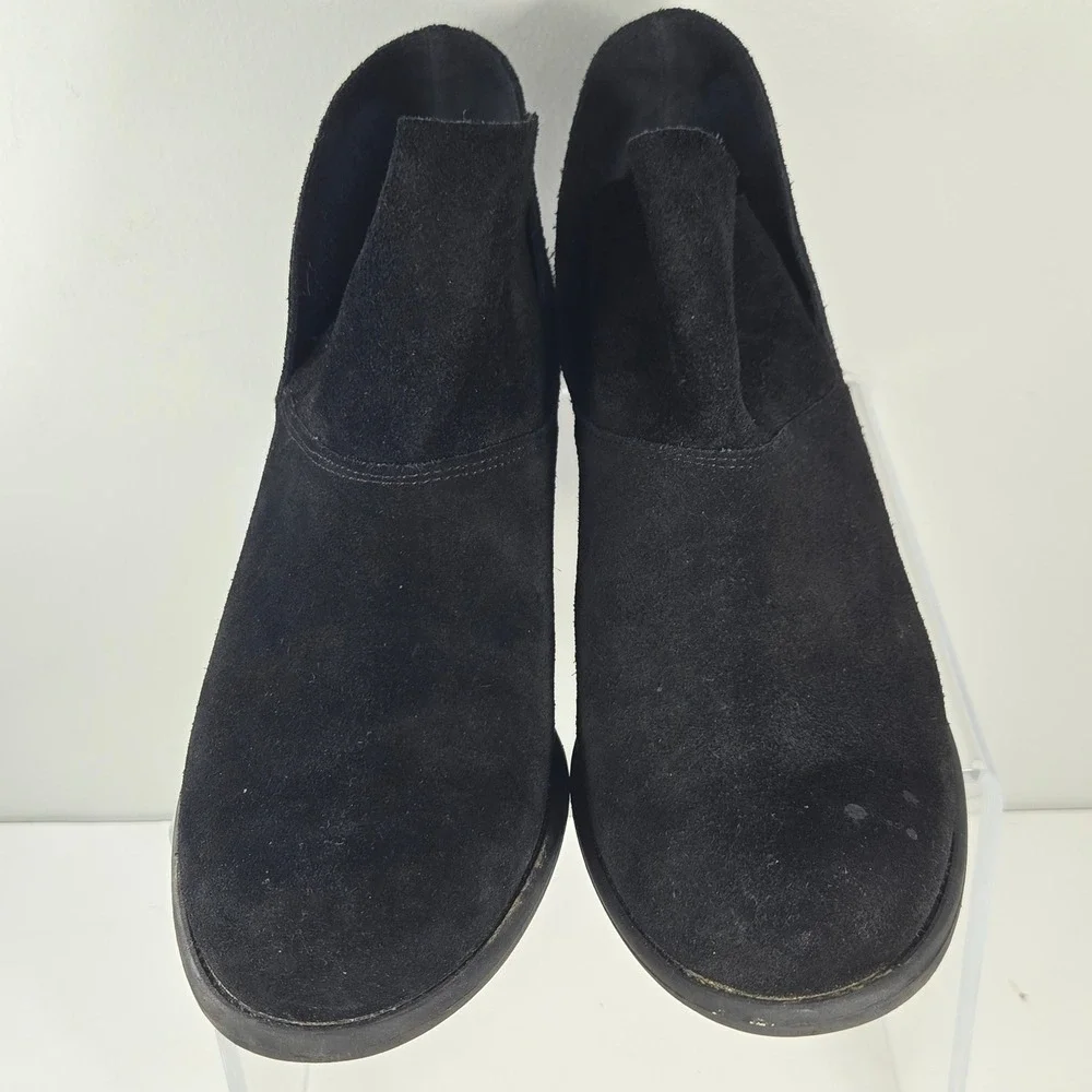 Jessica Simpson Black Suede Side Cutout Ankle Booties Women 9.5 M Low Block Heel